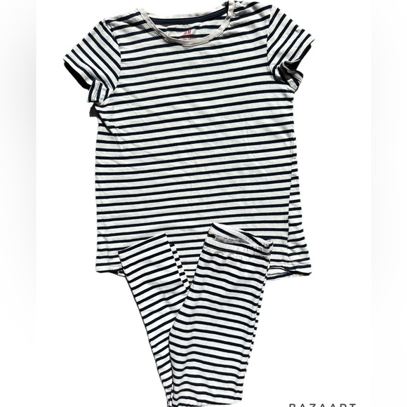 H&M Girls Organic Cotton Matching Set - Leggings & Tee Shirt Size 7-8 - Picture 1 of 4